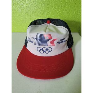 Vintage 1984 Los Angeles Olympics Olympic Games Snapback Hat Cap Red White Blue